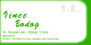vince bodog business card